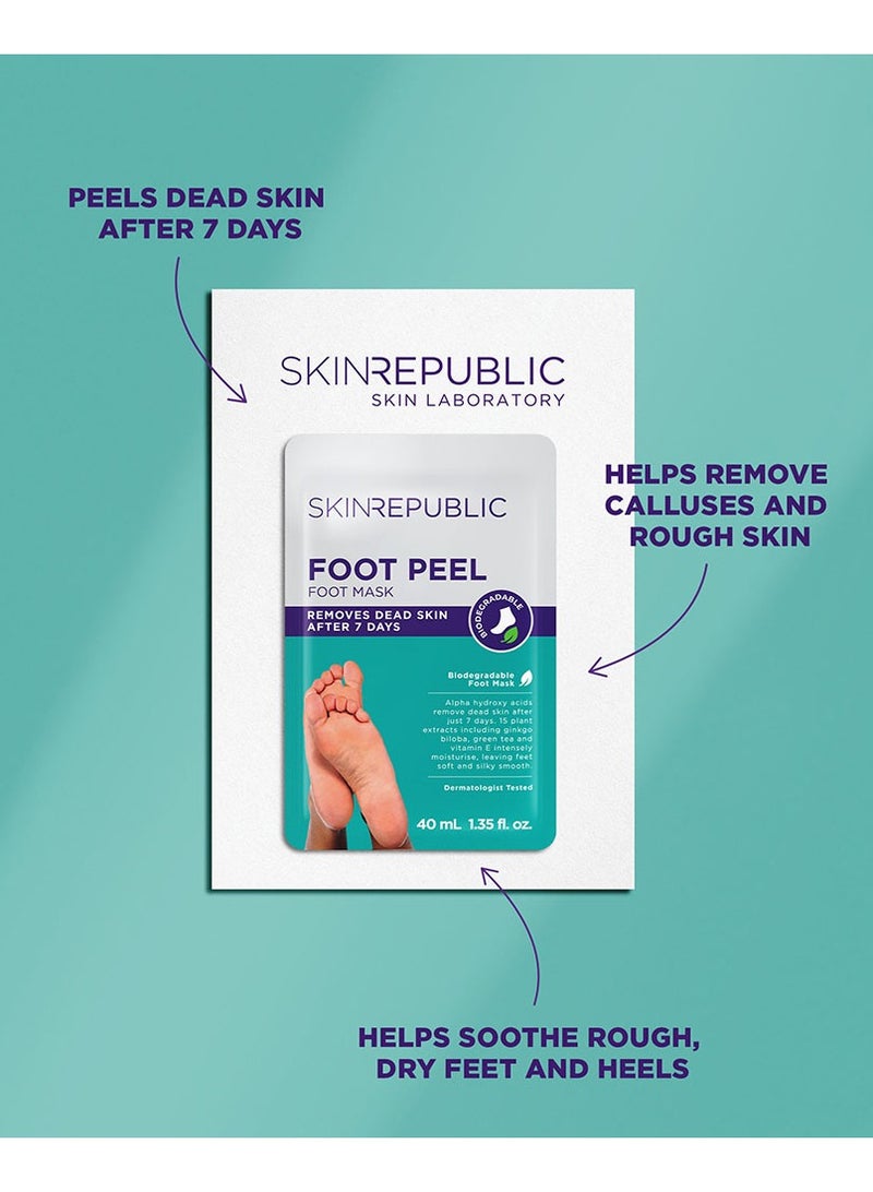 سكين ريبابلك قناع تقشير القدم (زوج واحد) - قناع تقشير القدم مع حمض ألفا هيدروكسي، وجينكو بيلوبا، وفيتامين هـ، يزيل الجلد الميت، ويصلح الكعب المتشقق، وينعم مسامير القدم، وينعم ويرطب القدمين الجافة والخشنة - Image 5