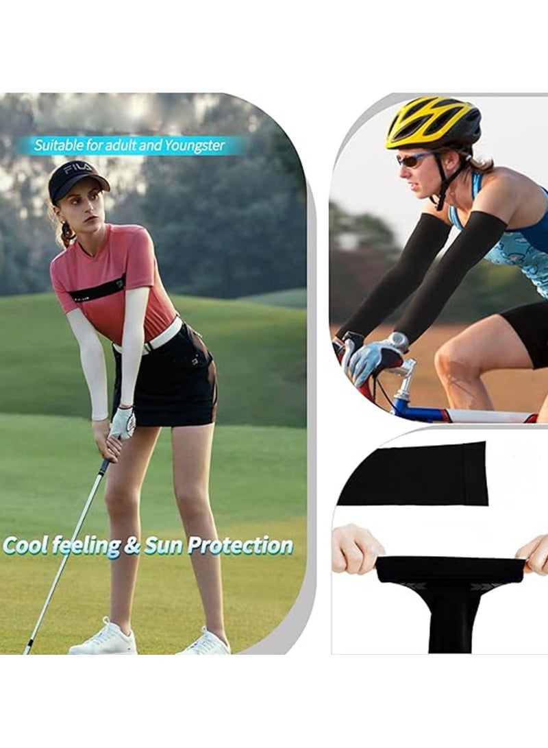 3 Pack Ice Silk Cooling Sleeve Arm Sleeves with Sun UV Protection Arm Warmers Cover for Outdoor Sports Cycling Hiking. - Image 4