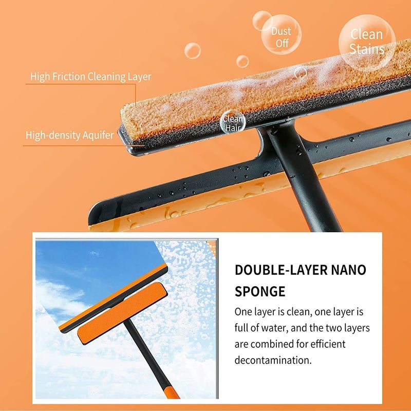 STRAIGHT 3in1 Wiper Glass Cleaner Wiper for Kitchen Cleaning Rotatable Silicone Squeegee with Scrub Sponge Mesh Screen Cleaner Multifunctional Viper Kitchen Wiper - Image 4
