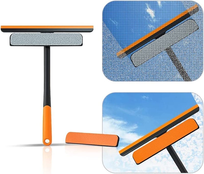 STRAIGHT 3in1 Wiper Glass Cleaner Wiper for Kitchen Cleaning Rotatable Silicone Squeegee with Scrub Sponge Mesh Screen Cleaner Multifunctional Viper Kitchen Wiper - Image 1
