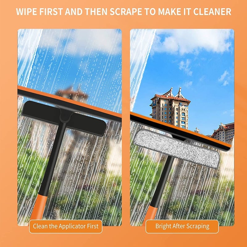 STRAIGHT 3in1 Wiper Glass Cleaner Wiper for Kitchen Cleaning Rotatable Silicone Squeegee with Scrub Sponge Mesh Screen Cleaner Multifunctional Viper Kitchen Wiper - Image 3