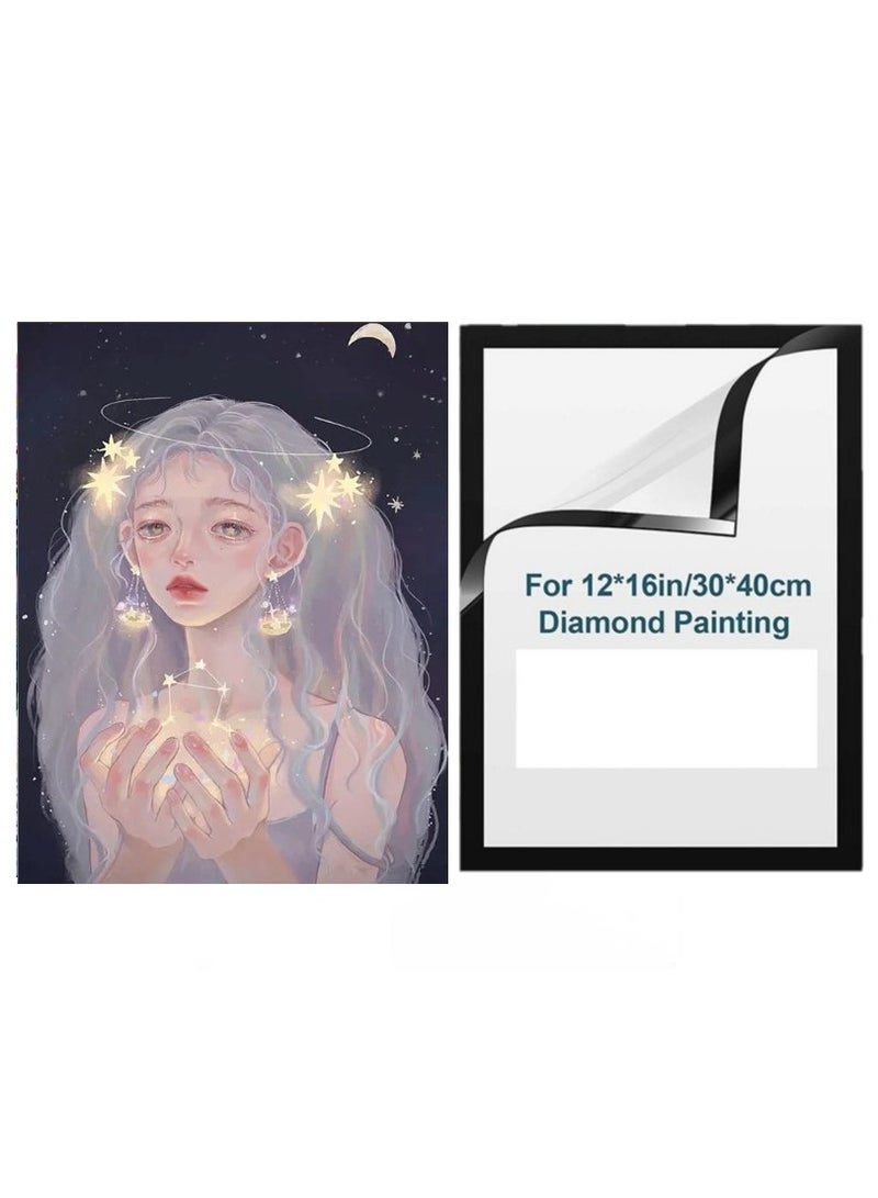 Bluejw 5D Diamond Painting Kits For Adults,Twelve Constellations Girl Diamond Art Kits,DIY Full Drill Crystal Gem Arts and Crafts,Ideal For Home Recreation And Wall Decor - Image 1