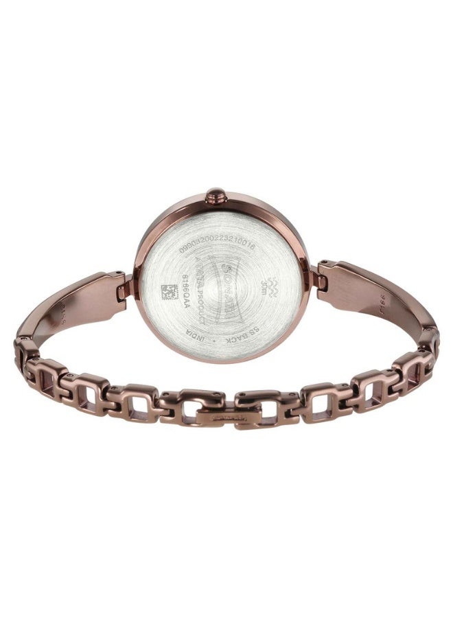 Sonata Utsav 8166QM01 Women's Watch – Brown Dial, Brown Metal Strap, Quartz Movement, 30m Water Resistance - Image 4