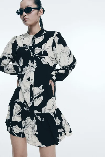 H&M Patterned viscose dress