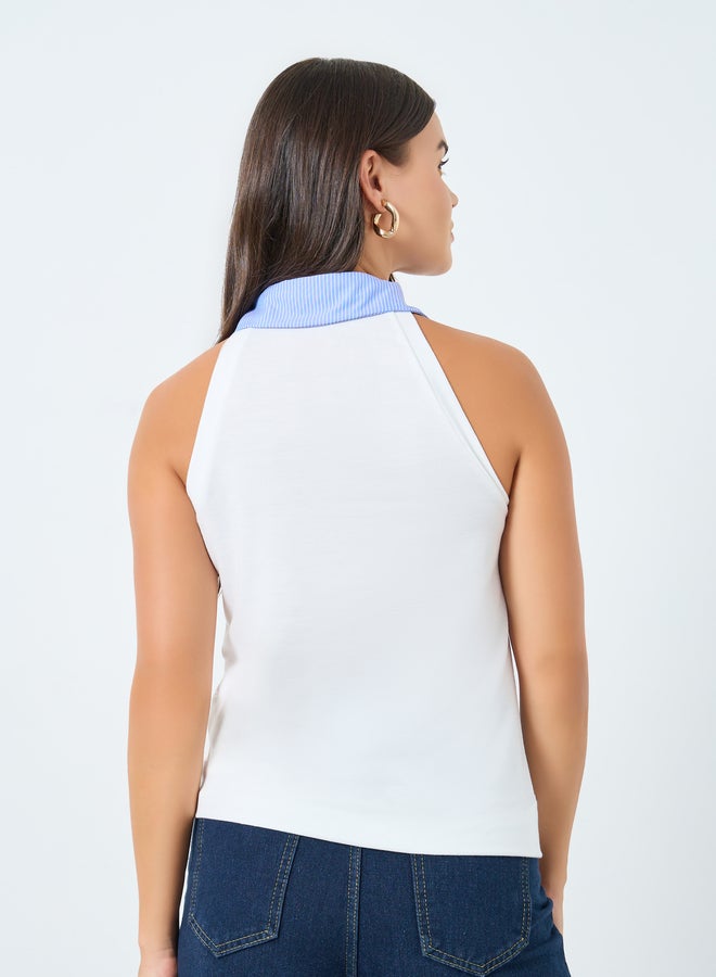 Styli White Sleeveless Knit Top - Image 4