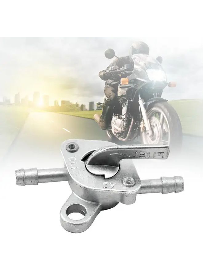 Gasoline Petcock Silvery On Off Tap Fuel Valve For Cross Country Motorcycle ATV Moped - Image 1