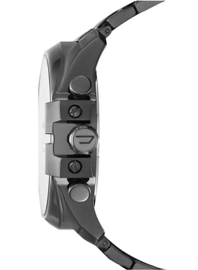 DIESEL Men's Mega Chief Round Shape Stainless Steel Chronograph Wrist Watch 49 mm - Grey - DZ4282  - Image 3