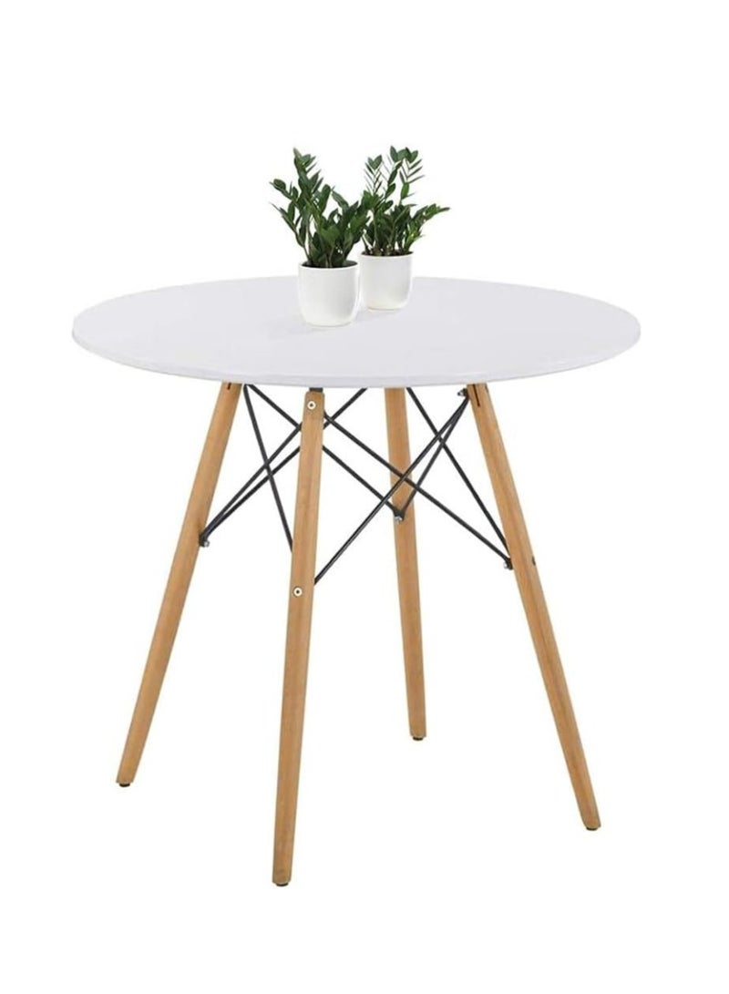 طاولة مستديرة طاولة طعام القهوة الحديثة مع الساقين الخشبية طاولة الترفيه للمكتب المنزلي مطعم - Image 1