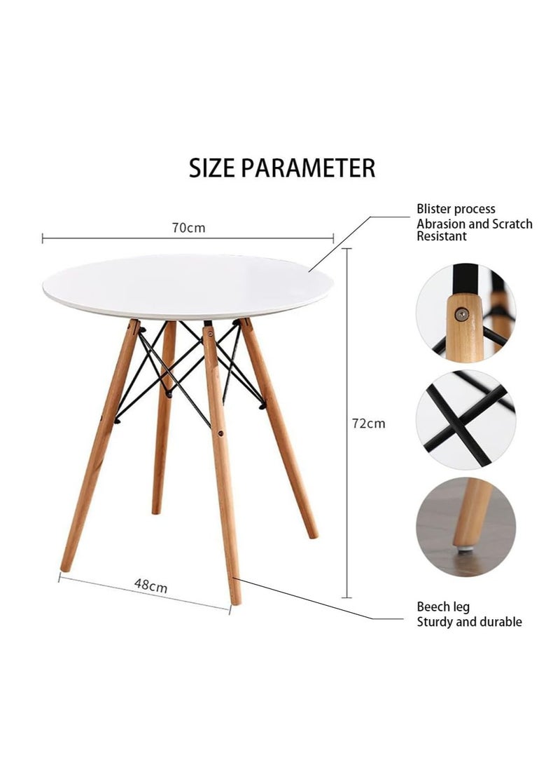 طاولة مستديرة طاولة طعام القهوة الحديثة مع الساقين الخشبية طاولة الترفيه للمكتب المنزلي مطعم - Image 2