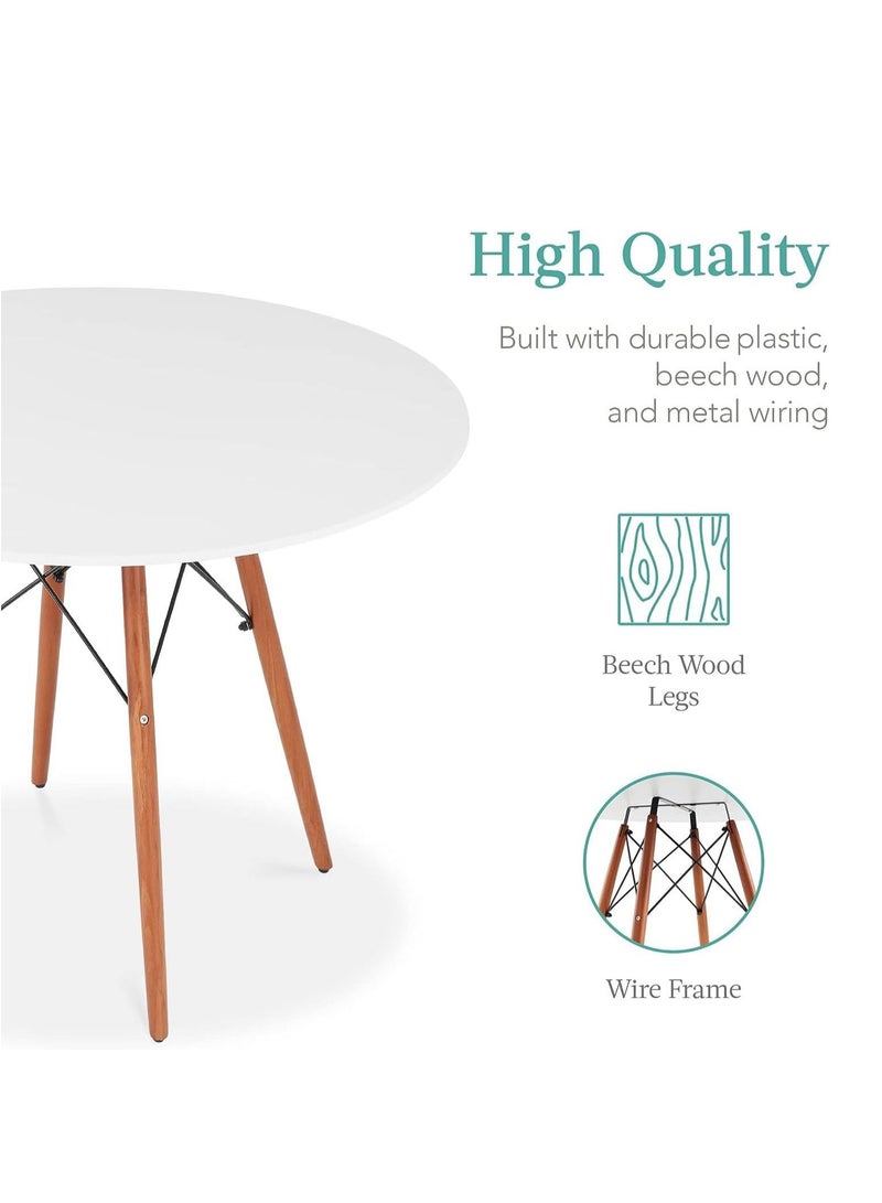 طاولة مستديرة طاولة طعام القهوة الحديثة مع الساقين الخشبية طاولة الترفيه للمكتب المنزلي مطعم - Image 3