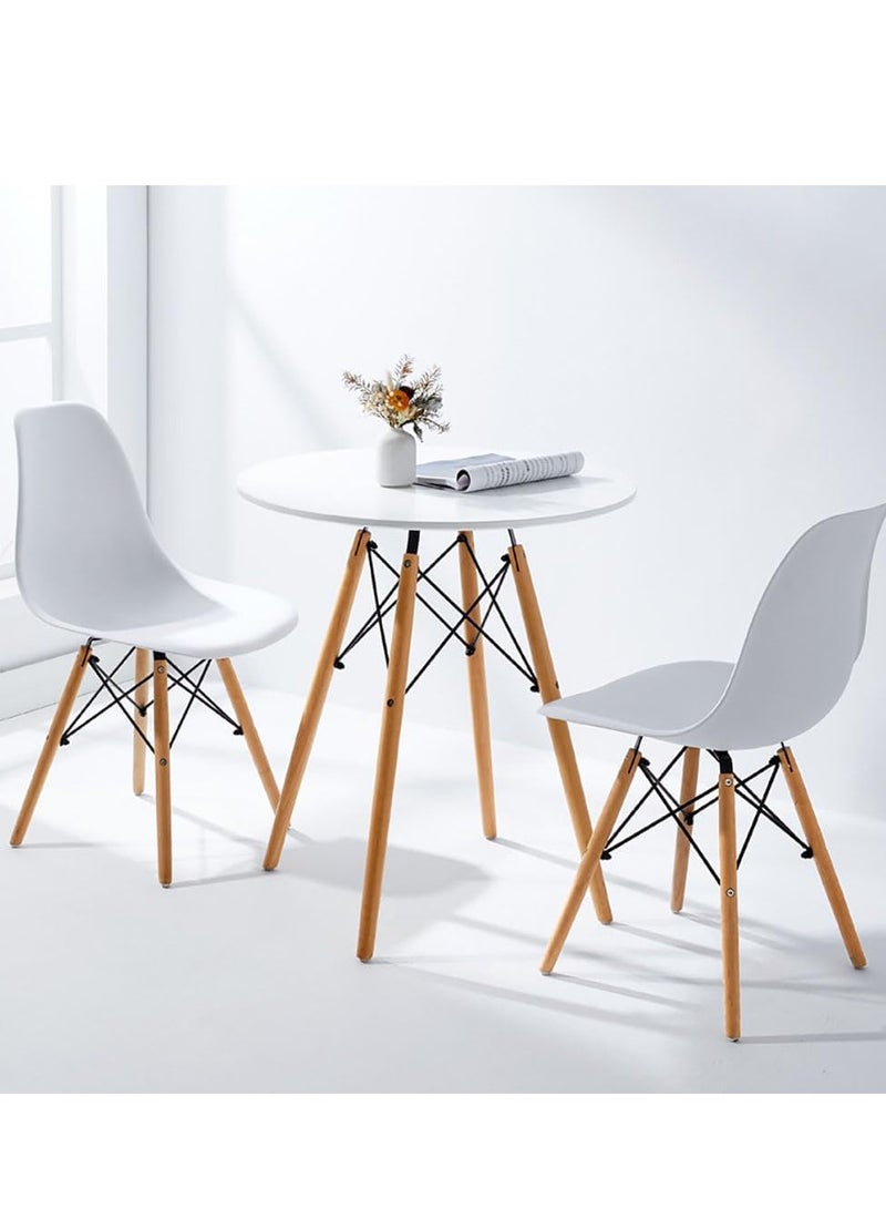 طاولة مستديرة طاولة طعام القهوة الحديثة مع الساقين الخشبية طاولة الترفيه للمكتب المنزلي مطعم - Image 4