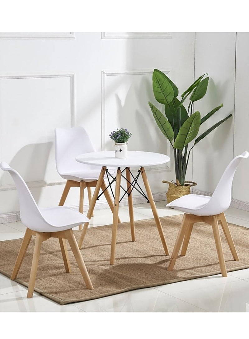 طاولة مستديرة طاولة طعام القهوة الحديثة مع الساقين الخشبية طاولة الترفيه للمكتب المنزلي مطعم - Image 5