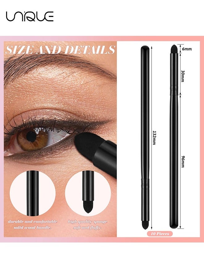 Unique Eyeliner Smudge Brush, 10 Pcs Makeup Tools Eyeshadow Applicators Blending Brush for Makeup Sponge Brush Eye Pencil Brush for Women Blending Eye Shadow Liner, 5.2 Inch - Image 2