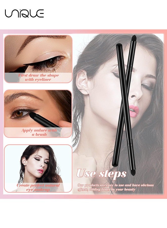 Unique Eyeliner Smudge Brush, 10 Pcs Makeup Tools Eyeshadow Applicators Blending Brush for Makeup Sponge Brush Eye Pencil Brush for Women Blending Eye Shadow Liner, 5.2 Inch - Image 3