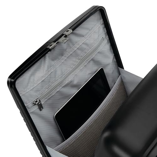 Samsonite سامسونيت إيفولوشن بلس - حقيبة سفر صلبة محمولة مع قسم أمامي QuickEntry™ - غلاف بولي بروبيلين مقاوم للخدش، حامل AirTag، قفل TSA، معتمد من شركات الطيران - أسود ثلاثي - Image 3