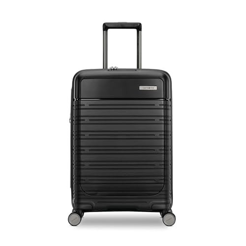 Samsonite سامسونيت إيفولوشن بلس - حقيبة سفر صلبة محمولة مع قسم أمامي QuickEntry™ - غلاف بولي بروبيلين مقاوم للخدش، حامل AirTag، قفل TSA، معتمد من شركات الطيران - أسود ثلاثي - Image 2