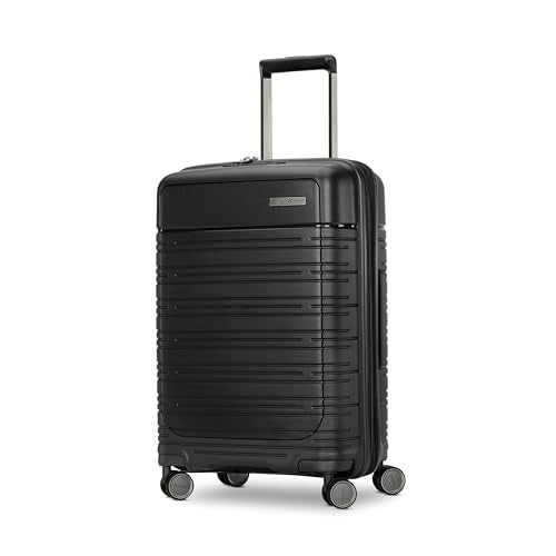 Samsonite سامسونيت إيفولوشن بلس - حقيبة سفر صلبة محمولة مع قسم أمامي QuickEntry™ - غلاف بولي بروبيلين مقاوم للخدش، حامل AirTag، قفل TSA، معتمد من شركات الطيران - أسود ثلاثي - Image 1