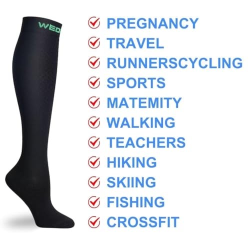 Double Couple 7 Pairs Copper Compression Socks for Men Women Knee High Stockings Support Socks for Sports - Image 4