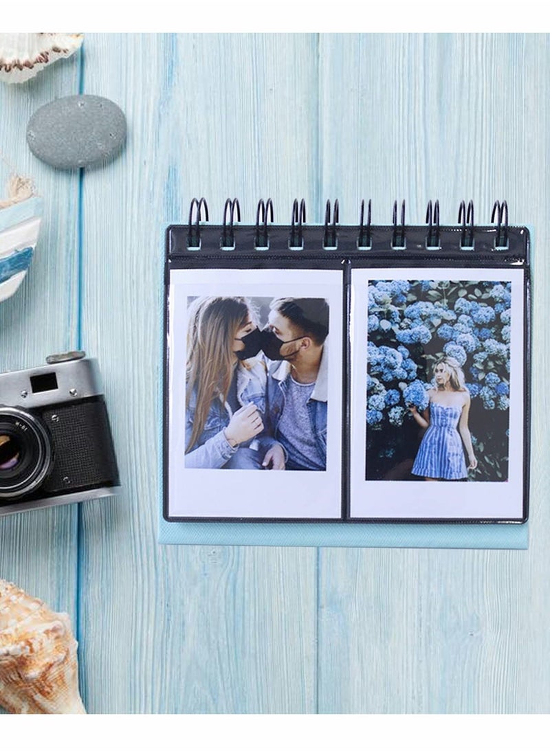 Y&D - 68 Pockets Mini Photo Album for Instax 7s 8 9 25 26 50s 70 90 SP 1 Polaroid PIC300P Z2300 LG PD 233 239 Name Card (Blue) - Image 1