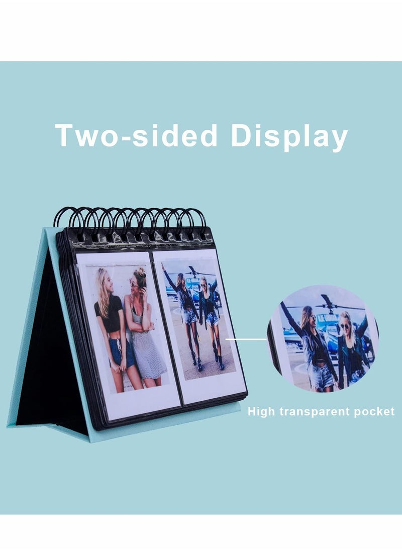 Y&D - 68 Pockets Mini Photo Album for Instax 7s 8 9 25 26 50s 70 90 SP 1 Polaroid PIC300P Z2300 LG PD 233 239 Name Card (Blue) - Image 1