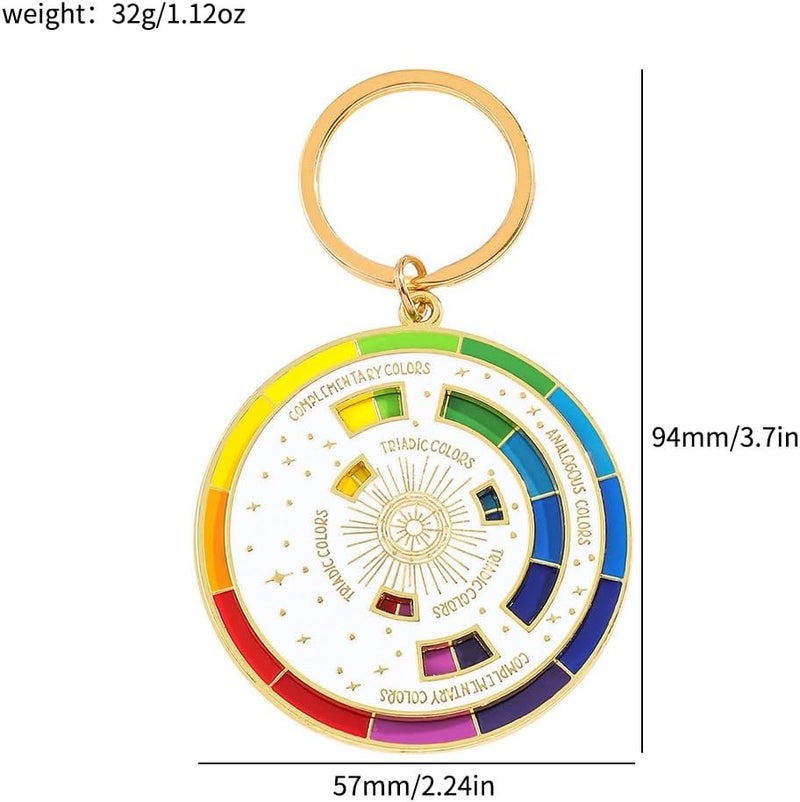 Rotating Carousel Keychain: 2-Pieces 9.4*5.7*0.4cm Zinc Enamel - Unique Vibrant Art Design Stylish Accessory for Artists, Painters, Backpack, Car, Daily Use - Image 3