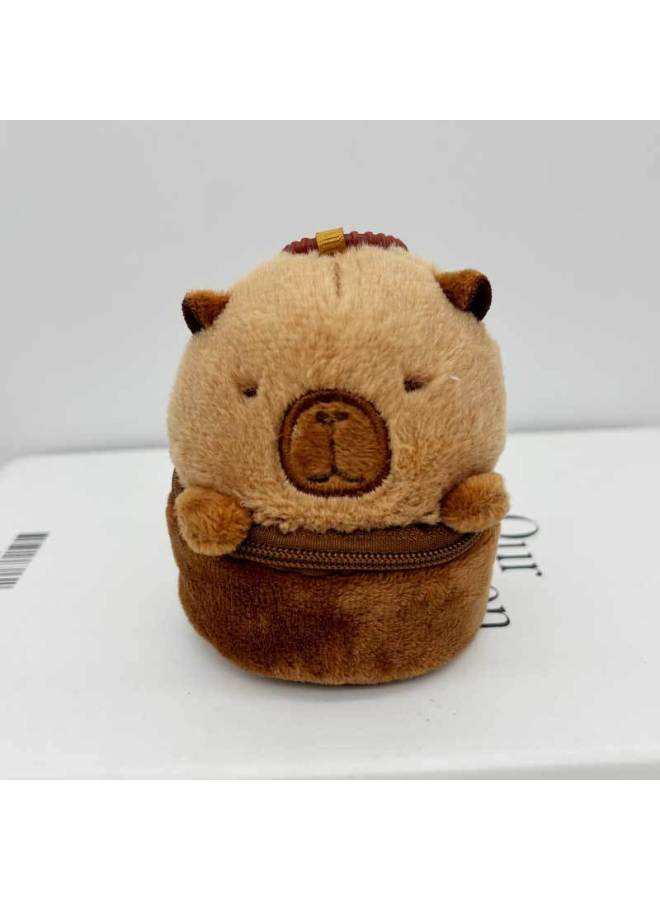 Capibala Doll Plush Doll Toy Pillow Capybara Keychain Cute Pendant Kirby Doll Machine-Specifications:9cm Capibala Wallet-Color:Naked - Image 1