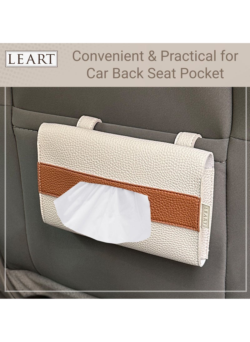 LeArt Leather Car Tissue Holder – Visor Tissue Box Holder for Car | Tissue Box for Car | Car Accessories Interior | Car Tissue Box | Visor Tissue Box Holder (Camel Visor)  - Image 2