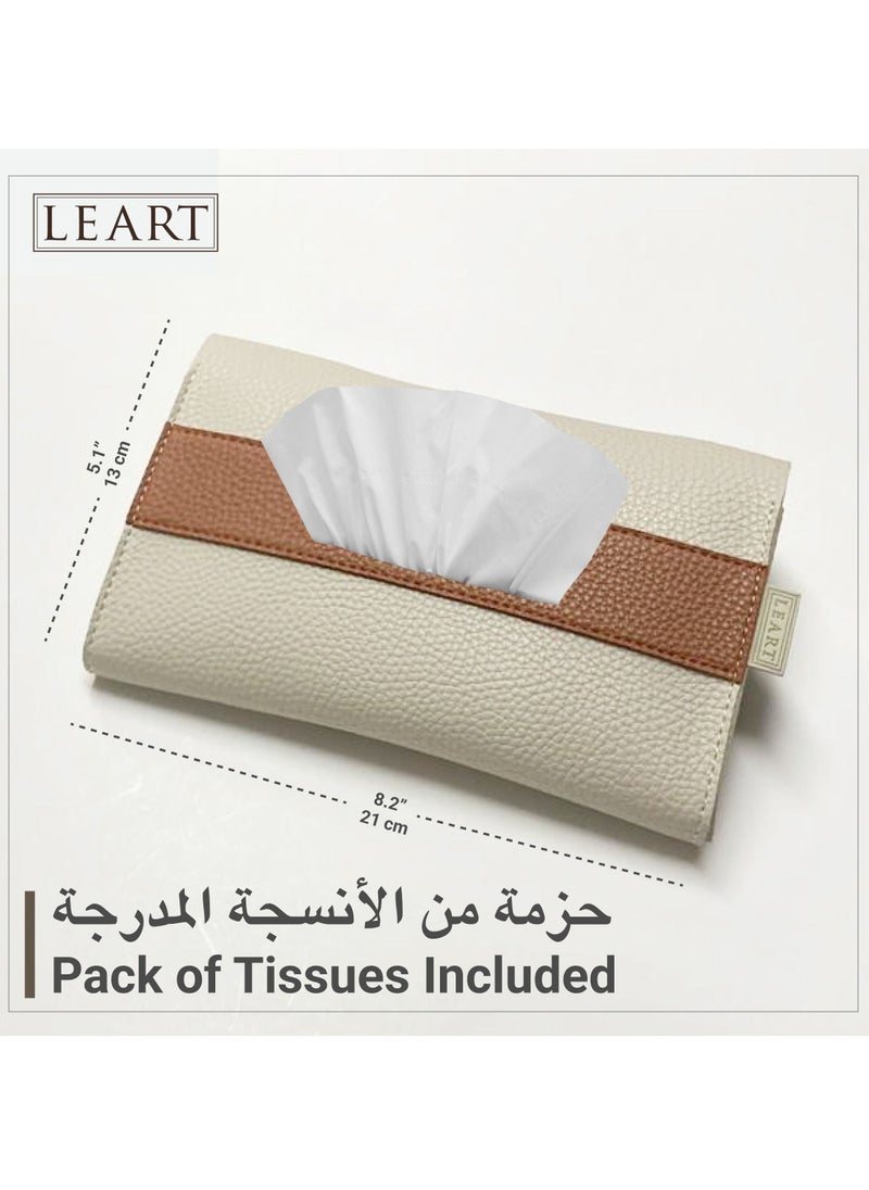 LeArt Leather Car Tissue Holder – Visor Tissue Box Holder for Car | Tissue Box for Car | Car Accessories Interior | Car Tissue Box | Visor Tissue Box Holder (Camel Visor)  - Image 5