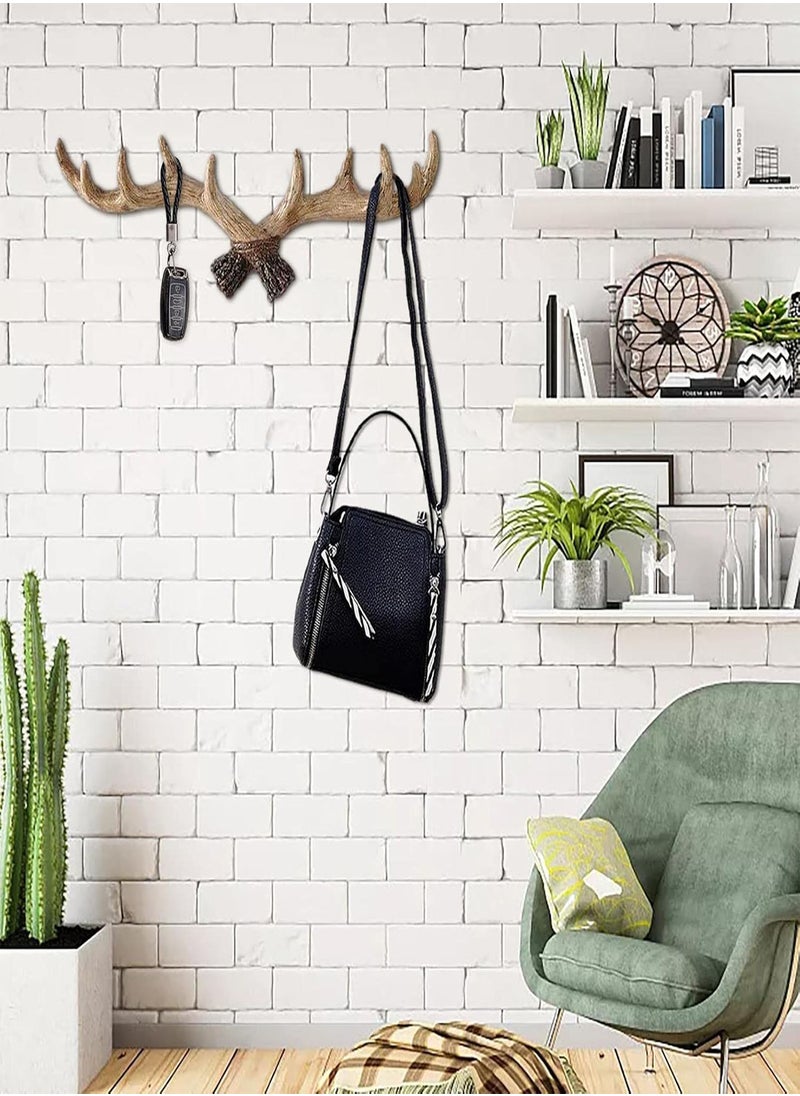 GGOOT - Deer Antlers Wall Hooks, Modern Resin Wall Coat Hooks, Hanging Wall Decoration for Coat, Towel, Purse, Bedroom, Bathroom, Entrance Area - Image 1