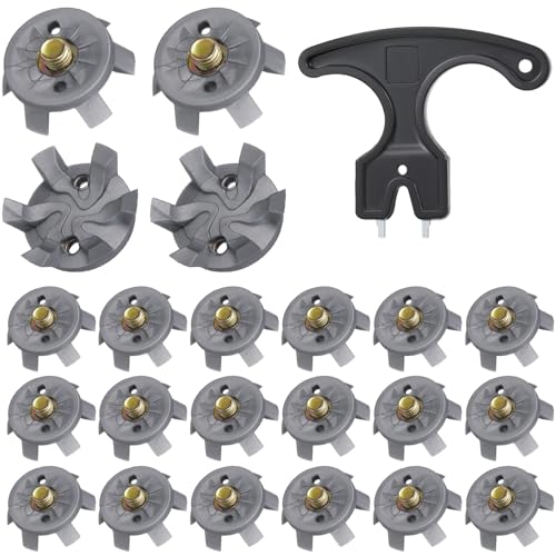 Cozypower 31 Pcs Golf Spikes Set Includes 30 Pcs Golf Cleats Replacement Black Cleats Spanner Metal Thread Screw 6 mm Dia Spike Tool for Lawn Cricket Shoe Player LoverSilvery Grey - Image 1