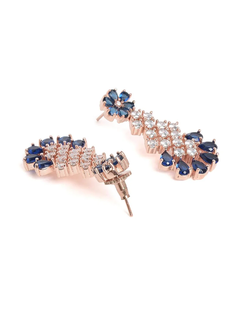 سوهي White & Blue AD-Studded Designer Jewellery Set