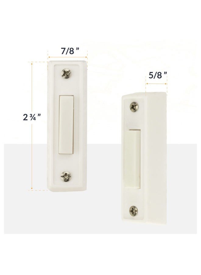 Newhouse Hardware BT1W Unlighted Doorbell Button, 1-Pack, White - Image 2