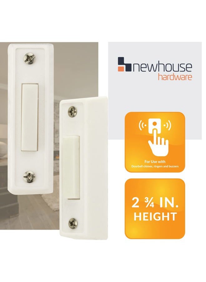Newhouse Hardware BT1W Unlighted Doorbell Button, 1-Pack, White - Image 3