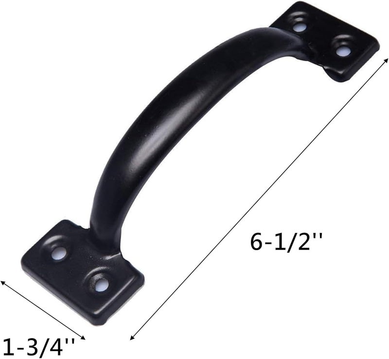 Tebery 4 Pack Utility 6-1/2 Inch Pulls in Black Metal Gate Handle - Image 2