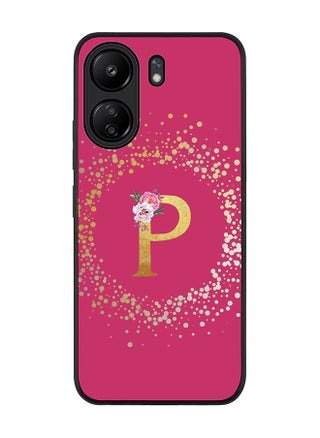 Rugged Black edge case for Xiaomi Poco C65 Case Cover- Custom Monogram Initial Letter Floral Pattern Alphabet- P (Deep Pink rose) - pzsku/ZD5DF6D2DADAE5C71CDBDZ/45/_/1705910803/ea18f90c-58ce-4c8a-a042-501ee5f8e380
