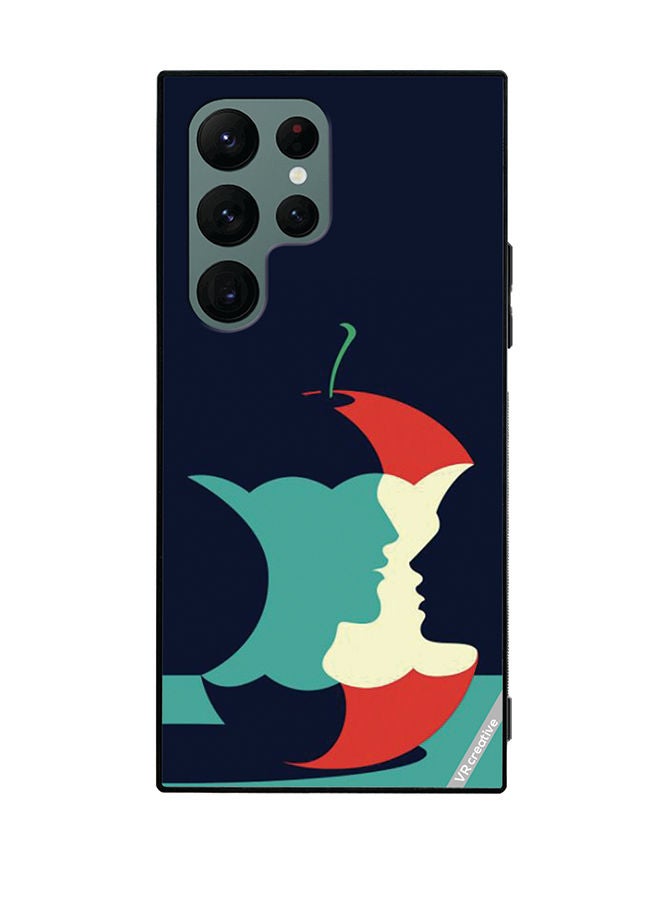 VR CREATIVE Protective Case Cover For Samsung Galaxy S22 Ultra 5G Eaten Apple Design Multicolour - Image 1