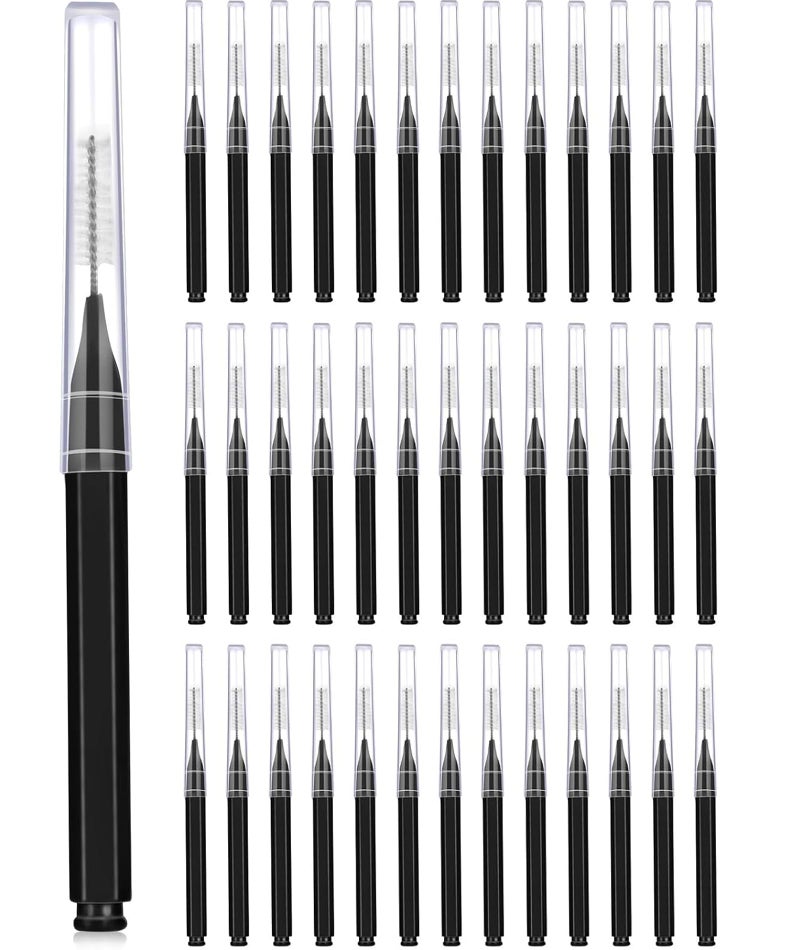 NUDFSY 40PCS Interdental Brush For Teeth, Interdental Brush Head Oral Dental Hygiene Dental Floss Flosser For Teeth Tooth Cleaning Tool, Black - Manual, Adult - Image 1