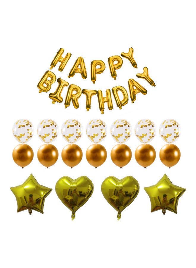 نيبمينينت طقم بالونات مصنوعة من اللاتكس بتصميم نجوم وقلب مطبوع عليها عبارة "Happy Birthday"