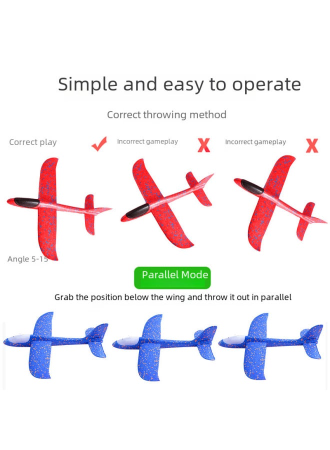 Large Hand Throwing Aircraft Light-emitting Toy Children's Foam Aircraft Swing Throwing Gliding Outdoor Sliding Aircraft Drop-resistant-Specifications:Large Aircraft Green Double Hole  - Image 5
