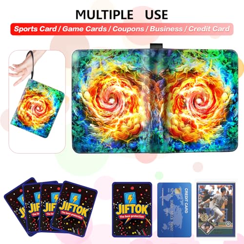 JIFTOK Trading Card Binder 9 Pocket,900 Pockets Card Collection Binder with 50 Removable Sleeves,PU Waterproof Top Card Book,3-Ring Zipper Collectible Trading Card Album for MTG/TCG Card Holder Gift(Orange) - Image 5