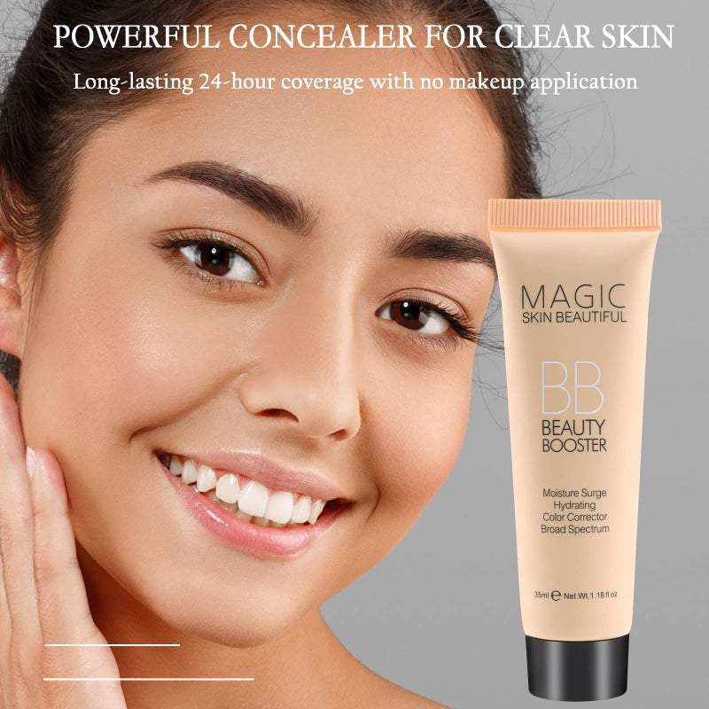 Boobeen Hydrating BB Cream, Full-Coverage Foundation & Concealer, Color Correcting Tinted Moisturizer for All Skin Types - Evens Skin Tone - Image 4