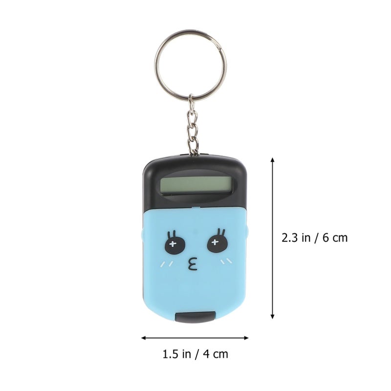 Mini Portable Electronic Calculator 2 Pack Cute Cartoon Design Lightweight Plastic for School Exam Black - Image 3