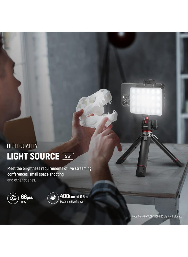 RGB LED Light For Phone With Phone Holder & Light Clip, Dimmable Modes Phone Light, Built In 2000mah Battery For Tablet/Laptop/Video Conference Tiktok Selfie/Vlog/Live Stream  - Image 4