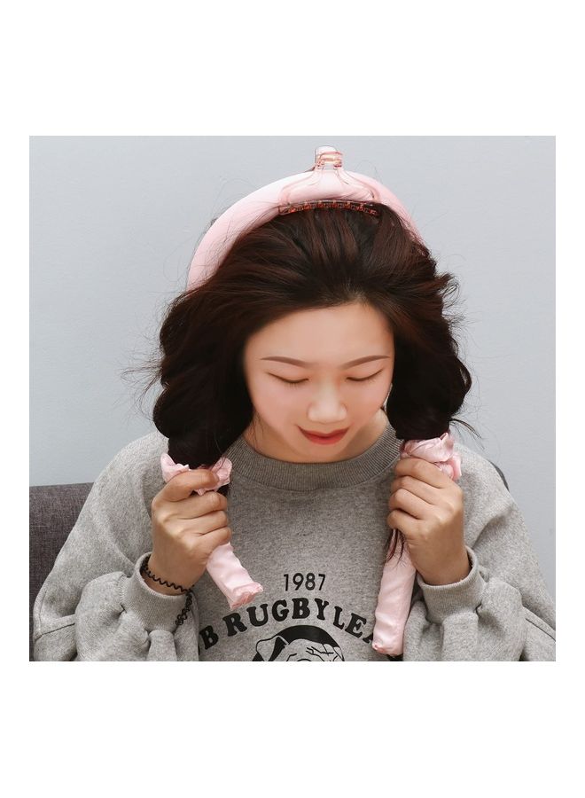 NIBEMINENT 4-Piece Heatless Curling Rod With Headband Pink - Image 2