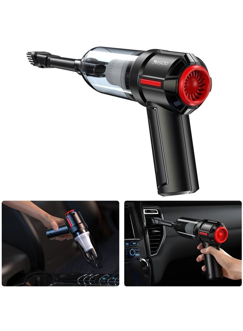 Yesido مكنسة كهربائية محمولة لاسلكية صغيرة قابلة لإعادة الشحن VC03 بقوة شفط 4500Pa مع بطارية 2000mAh – تصميم مدمج وقوي للاستخدام في المنزل والسيارة والمكتب – خالية من الأسلاك وخفيفة الوزن - Image 5