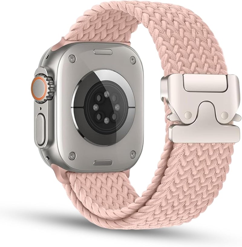 دادو حزام نايلون مضفر من متوافق مع Apple Watch Series 10 | Ultra 2 | 9 | 8 Ultra | 8 | 7 | 6 | SE، حزام نايلون قابل للتنفس مع مشبك مزدوج الأزرار - Image 1