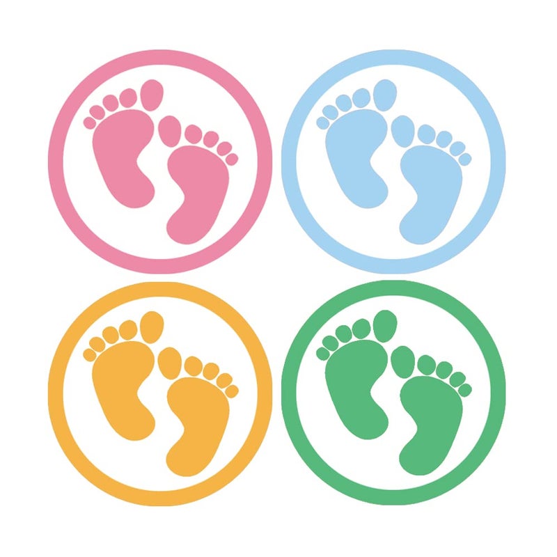 Besttile Footprint Envelope Seals, Birthday Party Favor Stickers,Thank You for Celebrating Stickers,1.5 Inch Footprint Envelope Sticker for Baby Shower Invitation,504 Pcs Per Pack - Image 2