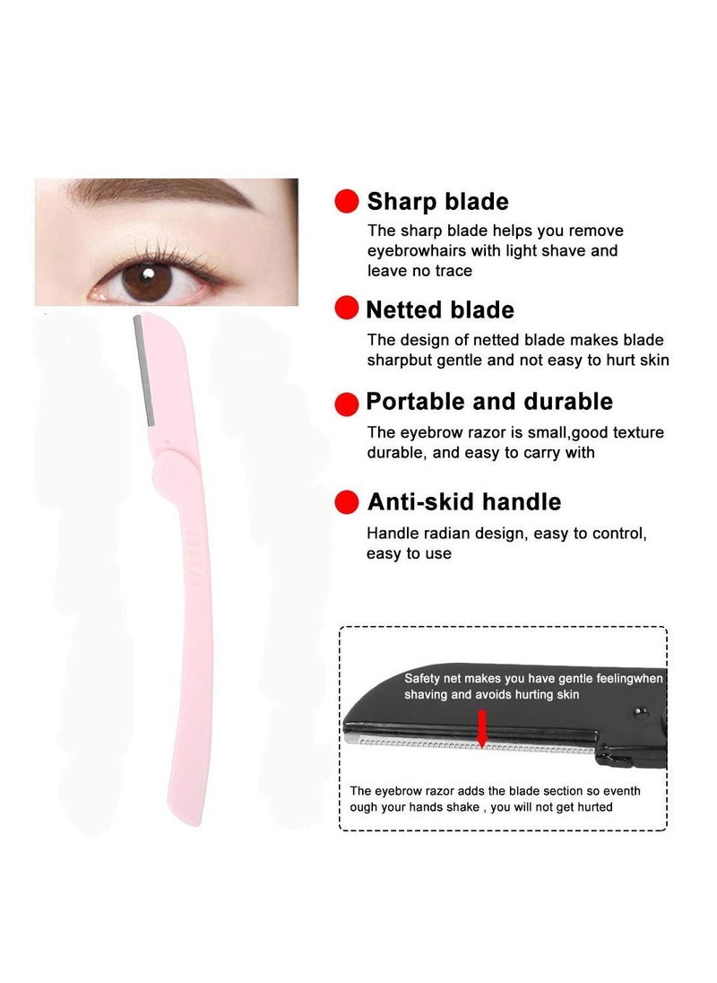 SYOSI Eyebrow Razor Eyebrow Trimmer and Eyebrow Scissors Kit Eyebrow Eyelash Trimmer Scissors Hair Cutting Tools Shaping Knife Makeup Tools Eyebrow Brush and Comb for Women and Men  - Image 3