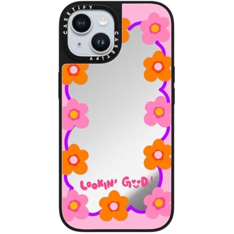 Casetify Mirror iPhone 15 Case 【Reflective / 4.9ft Drop Protection/Compatible with Magsafe】 - Lookin Good! - Phone Case - Silver on Black - Image 4