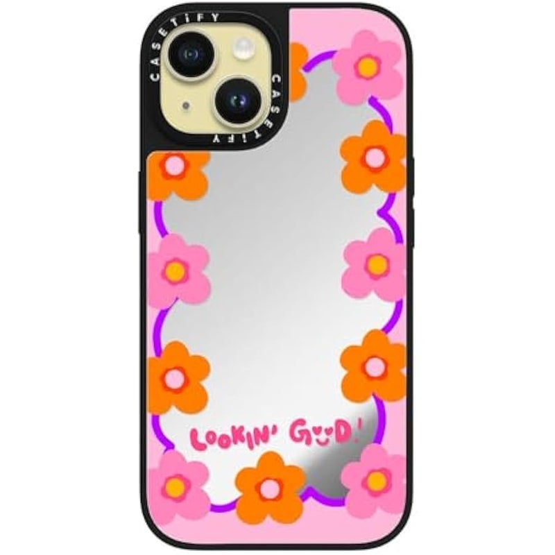 Casetify Mirror iPhone 15 Case 【Reflective / 4.9ft Drop Protection/Compatible with Magsafe】 - Lookin Good! - Phone Case - Silver on Black - Image 2